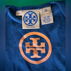 Rare Tory Burch Baby Bodysuit – 3–6 Months, Navy with Orange Logo‎